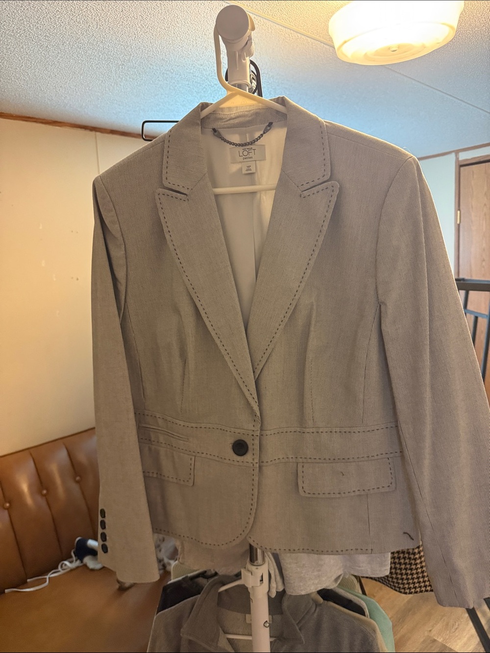 LOFT Womens Light Gray Tailored Blazer